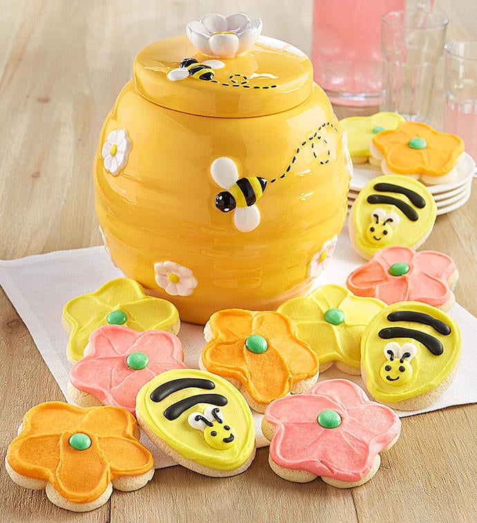 Yellow Bee Hive Cookie Jar