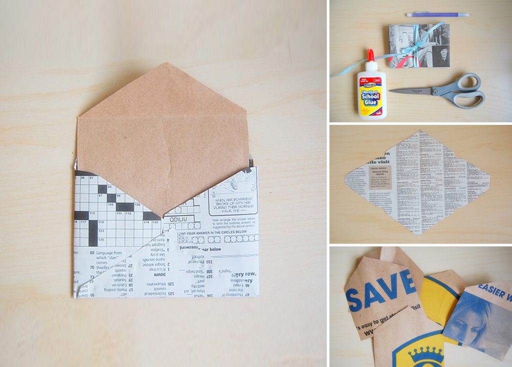 envelopes from newspaper craft