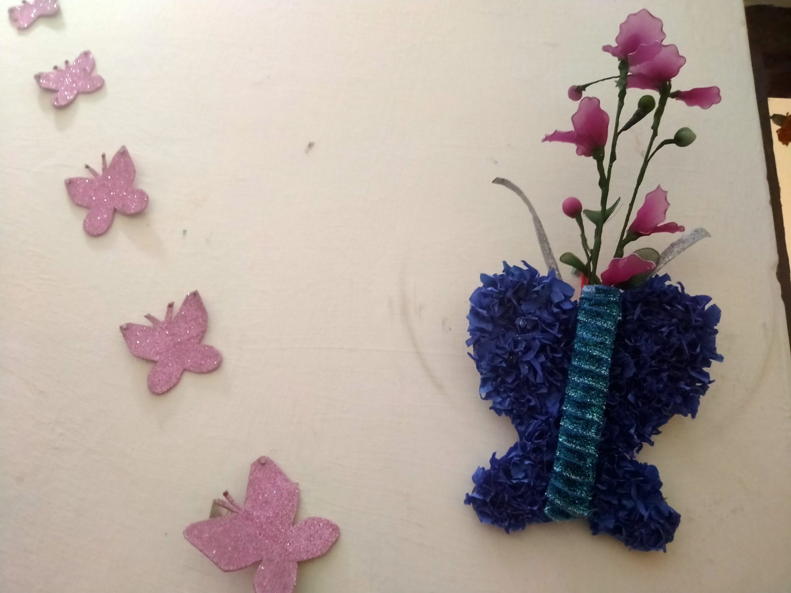 How to make butterfly flower vase?
