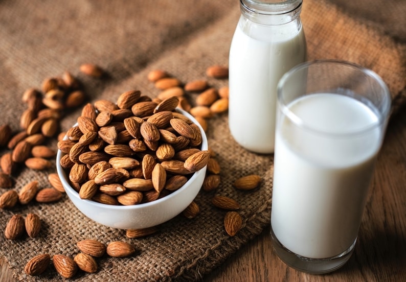 Almond oil and raw milk