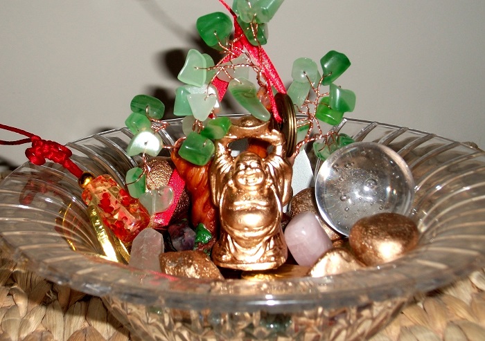 Crystal Bowl full of coins