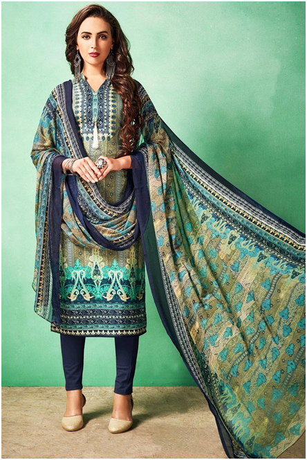 Printed Straight Salwar Suit