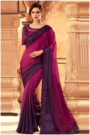 Magenta Pink Saree