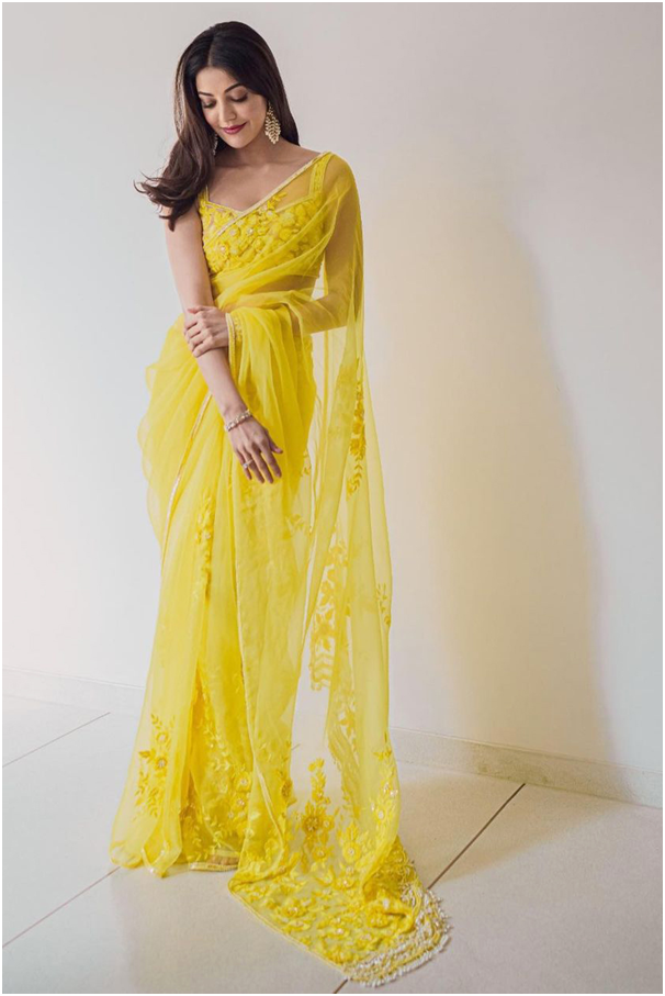 Kajal Aggarwal's Bright Yellow Saree