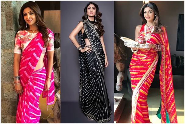 Shila Shetty’s Designer Leheriya Saree