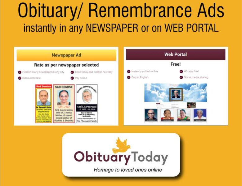 Book Obituary Advertisement for Any Newspaper through Obituarytoday