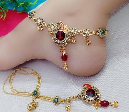 Peacock design anklets